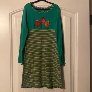 Girl’s ornament Christmas long sleeve dress